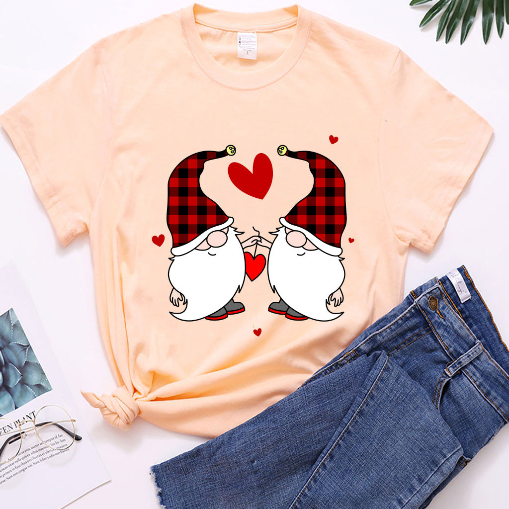 Christmas Two Dwarfs Printed Women's Style