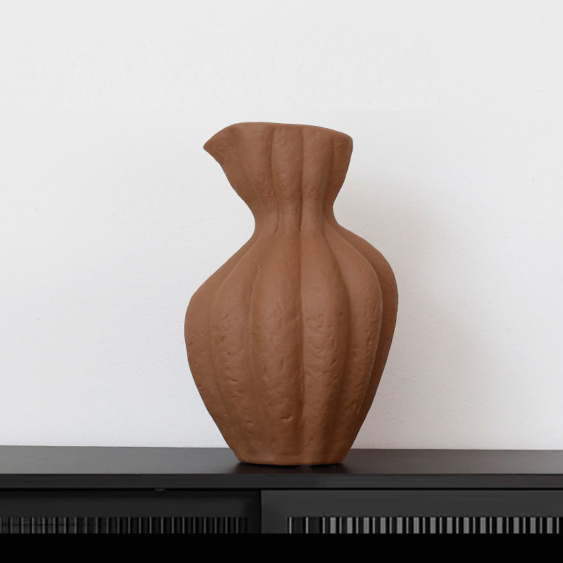 Entrance wine cabinet decoration home living room art display cabinet decoration coarse pottery vase