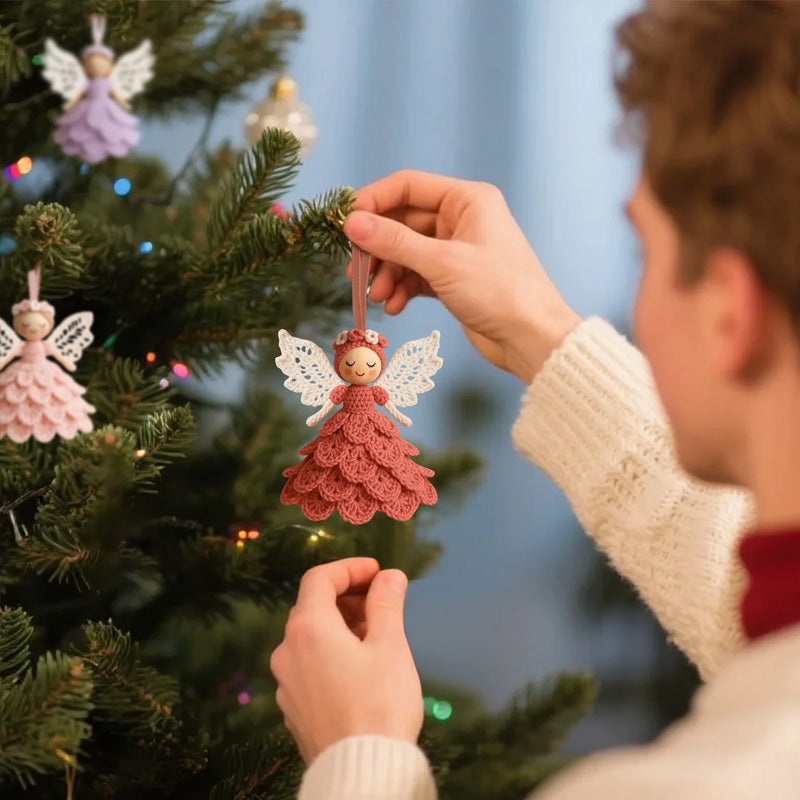DIY Crochet Angel Decoration Kit – Handmade Craft Supplies for Christmas Tree Ornaments