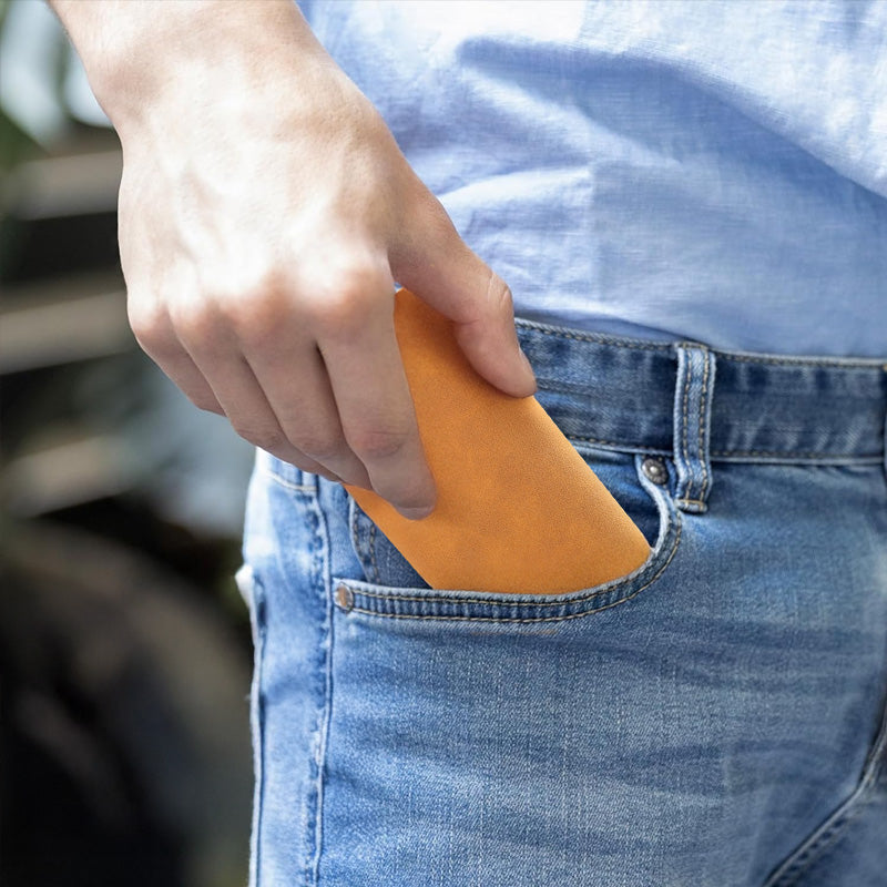 Handmade Brushed Leather Cigar Bag: Foldable, Multifunctional, Holds Lighter & Tobacco (Moisturizing)