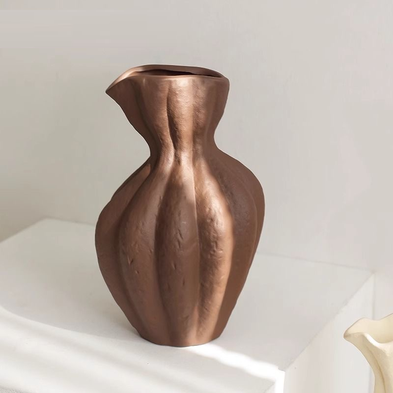 Entrance wine cabinet decoration home living room art display cabinet decoration coarse pottery vase