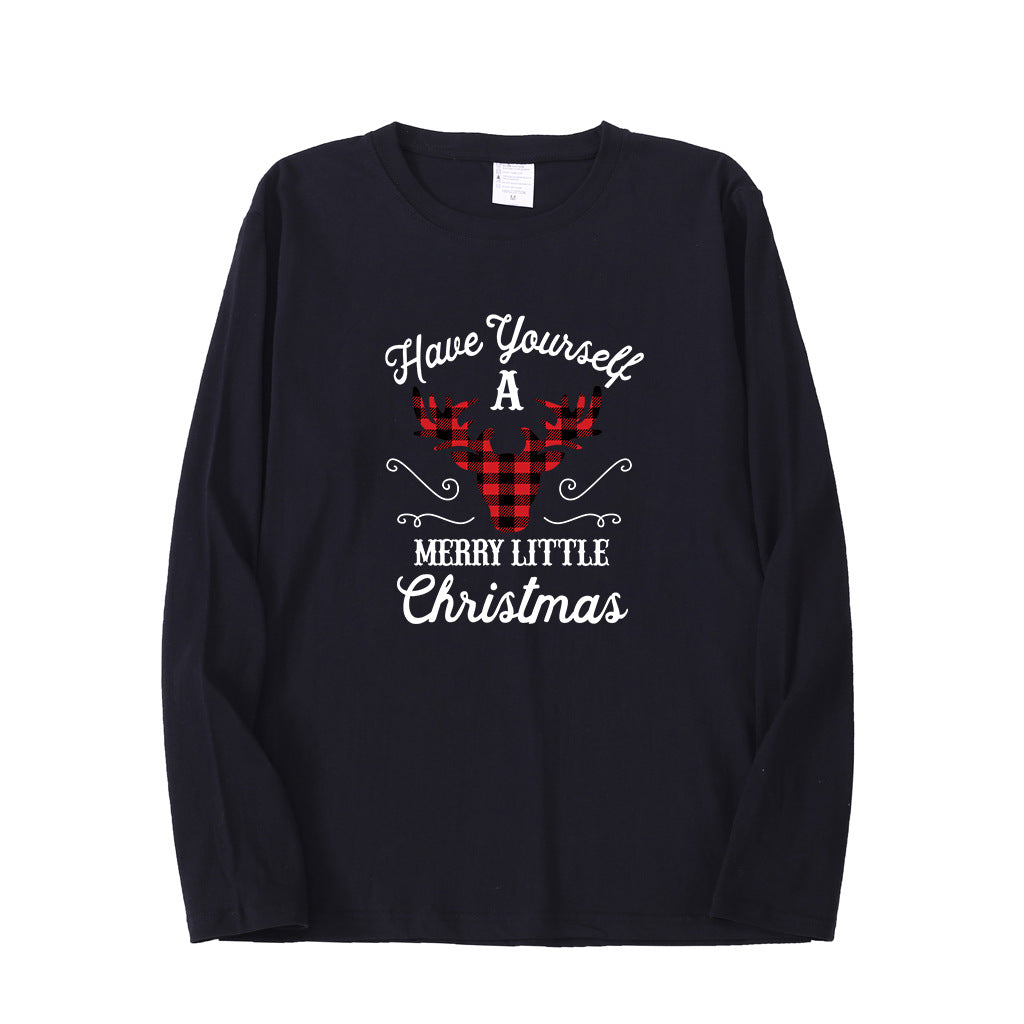 Christmas red deer head print long sleeved women