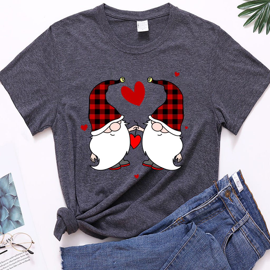 Christmas Two Dwarfs Printed Women's Style