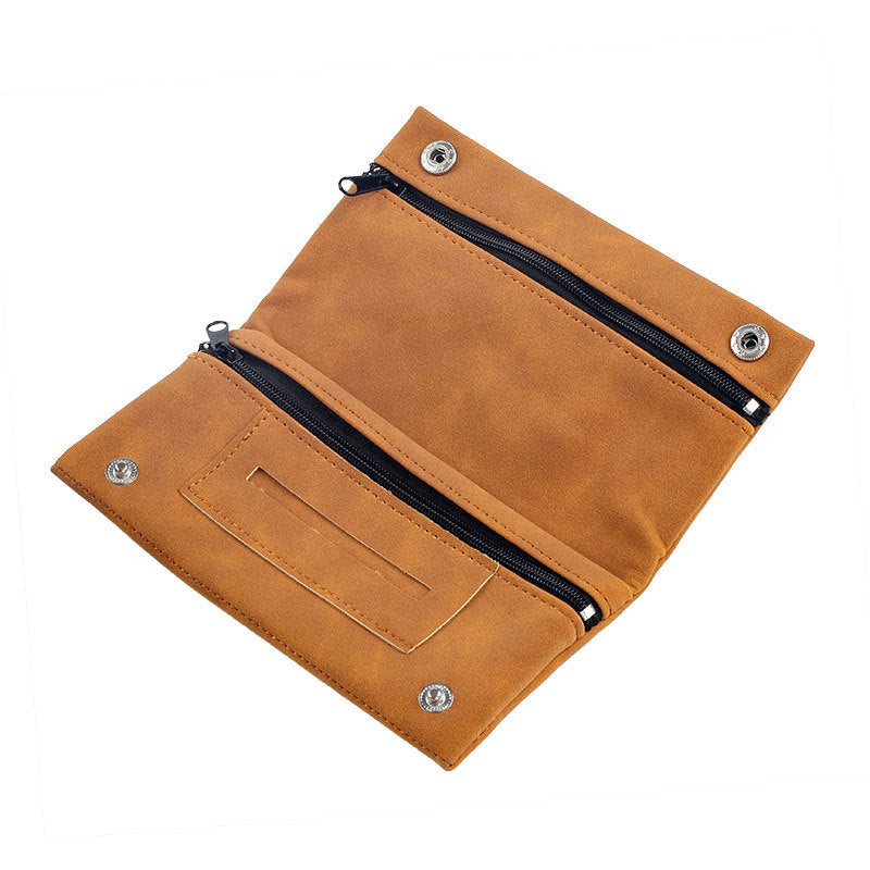 Handmade Brushed Leather Cigar Bag: Foldable, Multifunctional, Holds Lighter & Tobacco (Moisturizing)