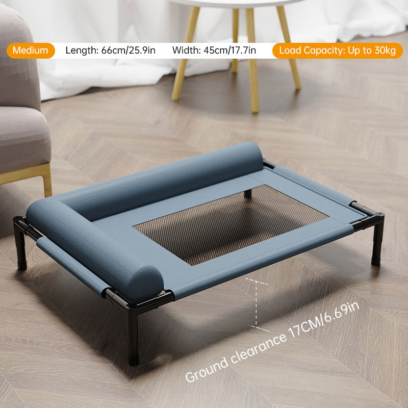 Pet Furniture: Elevated Mesh Dog Beds (Breathable with Cushion), Removable Dog Cribs, Cat Beds – For Patio Sunbathing