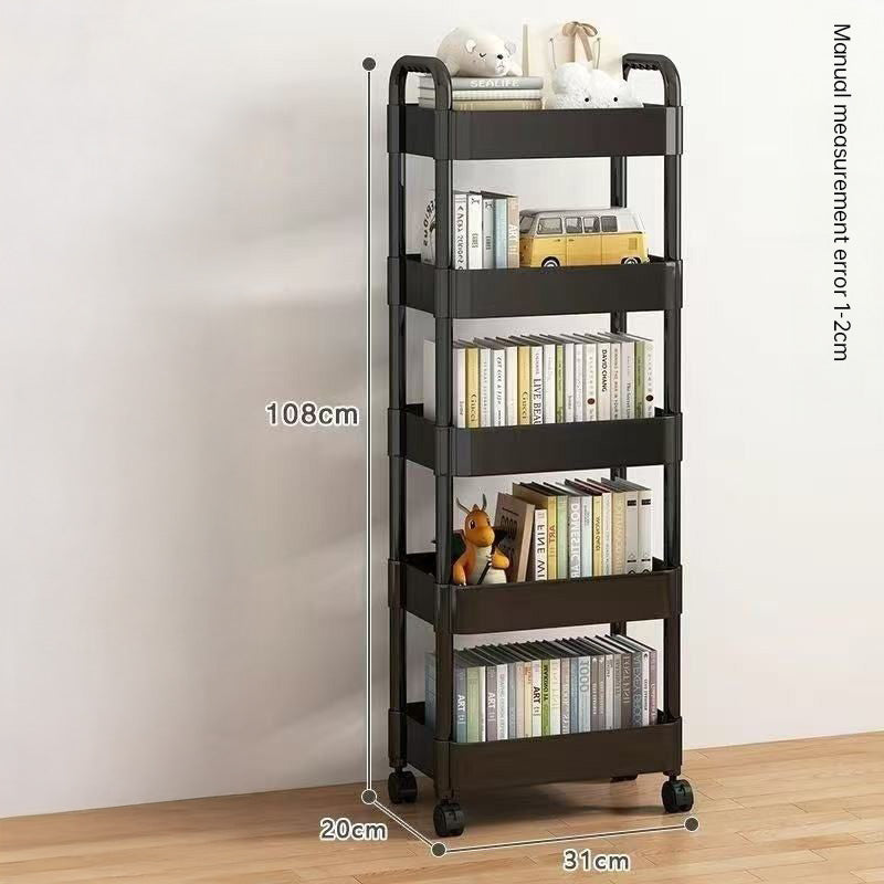 Multi-Layer Wheeled Utility Cart (for home, kitchen, bathroom storage: snacks, books)