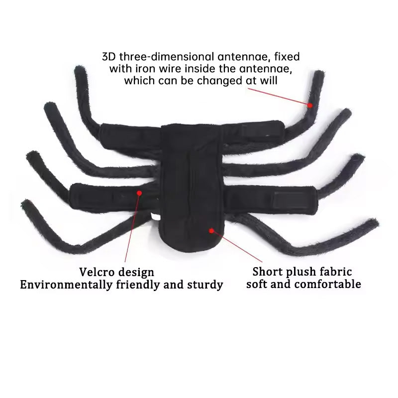 Spider Back Design Pet Halloween Costume – Fits Cats, Small/Medium Dogs & Puppies