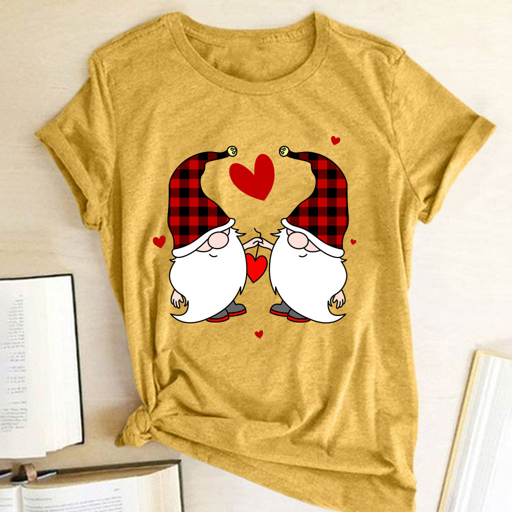 Christmas Two Dwarfs Printed Women's Style