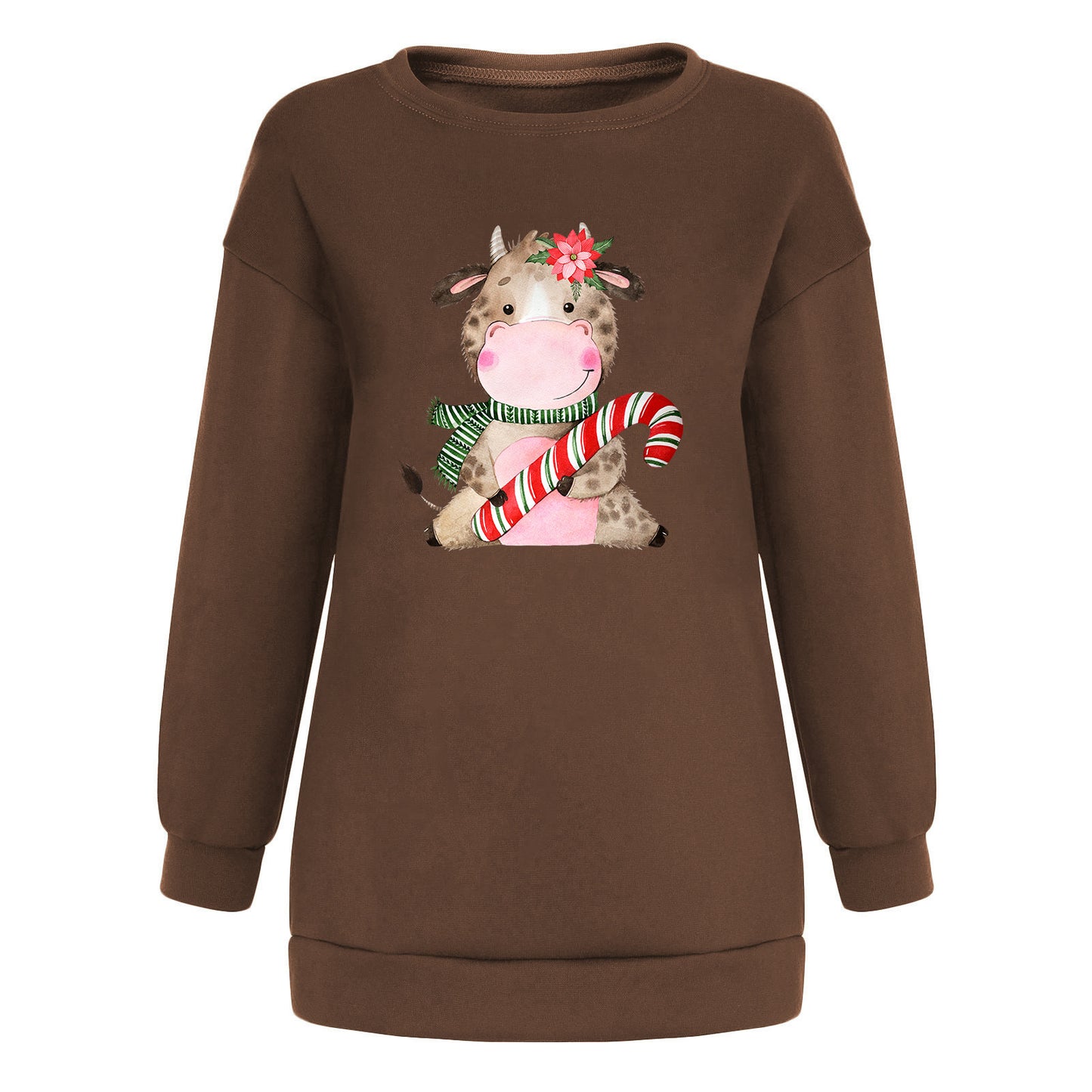 Christmas off shoulder round neck hoodie