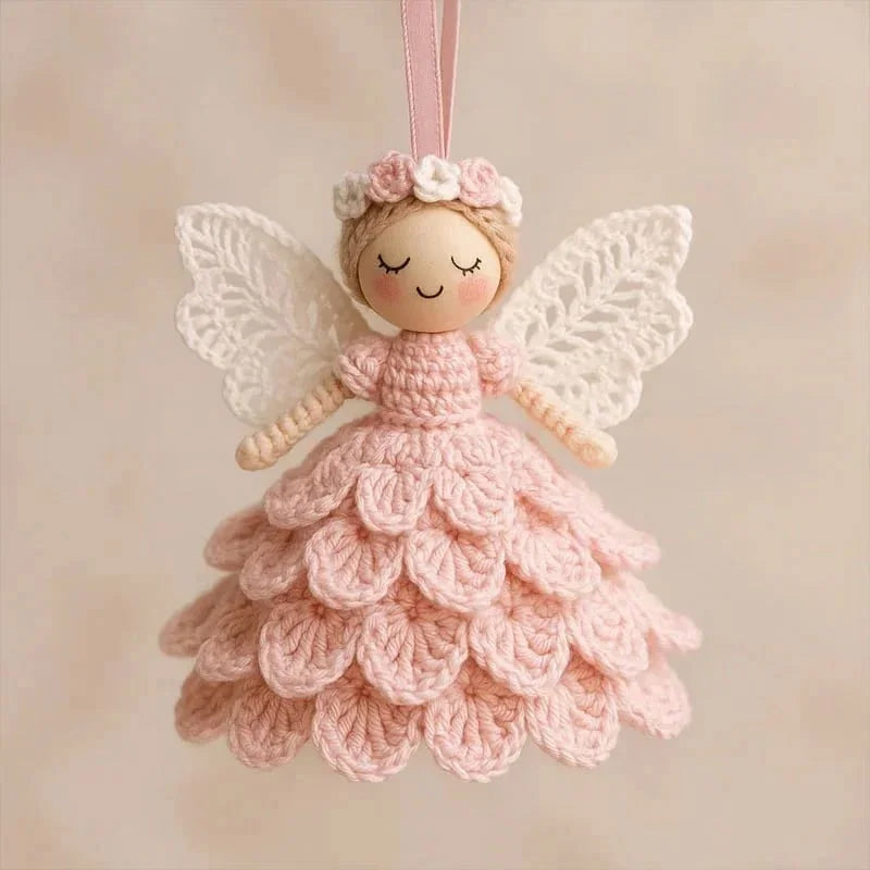 DIY Crochet Angel Decoration Kit – Handmade Craft Supplies for Christmas Tree Ornaments
