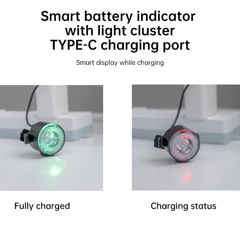 Red & White LED Bike Light Set: Rechargeable (USB Charging, Built-in Battery) – Includes Cycling Flashlights
