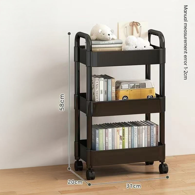 Multi-Layer Wheeled Utility Cart (for home, kitchen, bathroom storage: snacks, books)