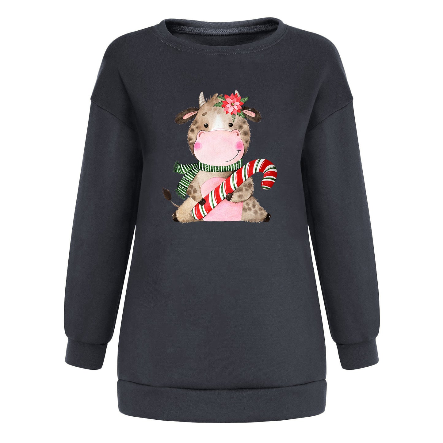 Christmas off shoulder round neck hoodie