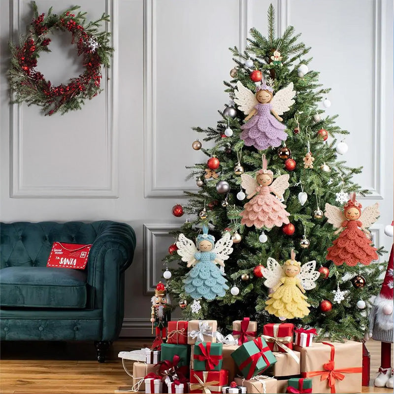DIY Crochet Angel Decoration Kit – Handmade Craft Supplies for Christmas Tree Ornaments