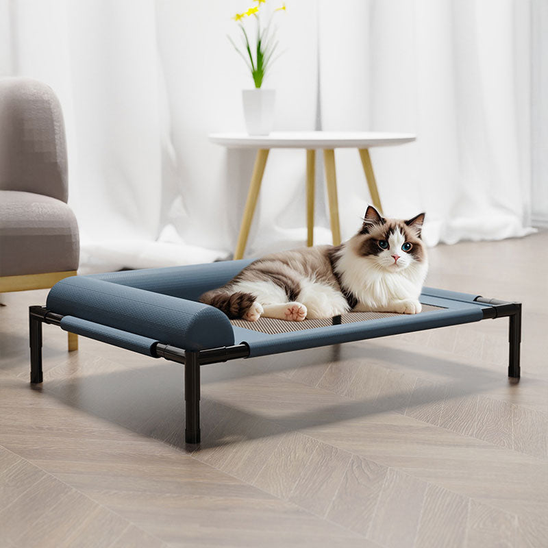 Pet Furniture: Elevated Mesh Dog Beds (Breathable with Cushion), Removable Dog Cribs, Cat Beds – For Patio Sunbathing