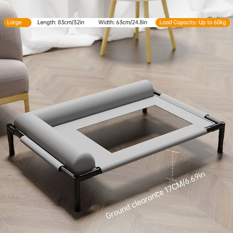 Pet Furniture: Elevated Mesh Dog Beds (Breathable with Cushion), Removable Dog Cribs, Cat Beds – For Patio Sunbathing
