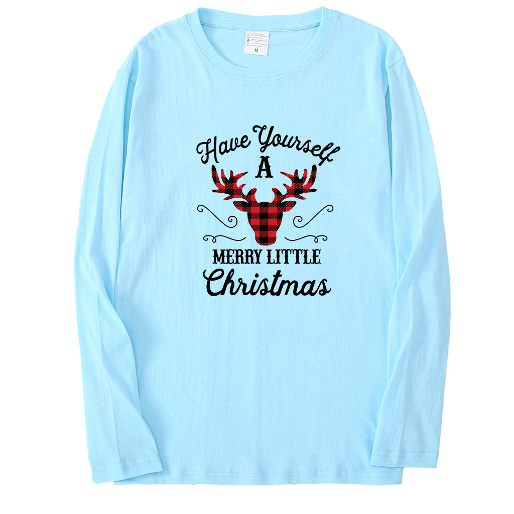 Christmas red deer head print long sleeved women