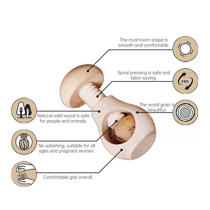 New Mushroom-Shaped Multifunctional Nutcracker: Adjustable Tongs for Walnuts, Pecans & More – Easy Home Kitchen Use