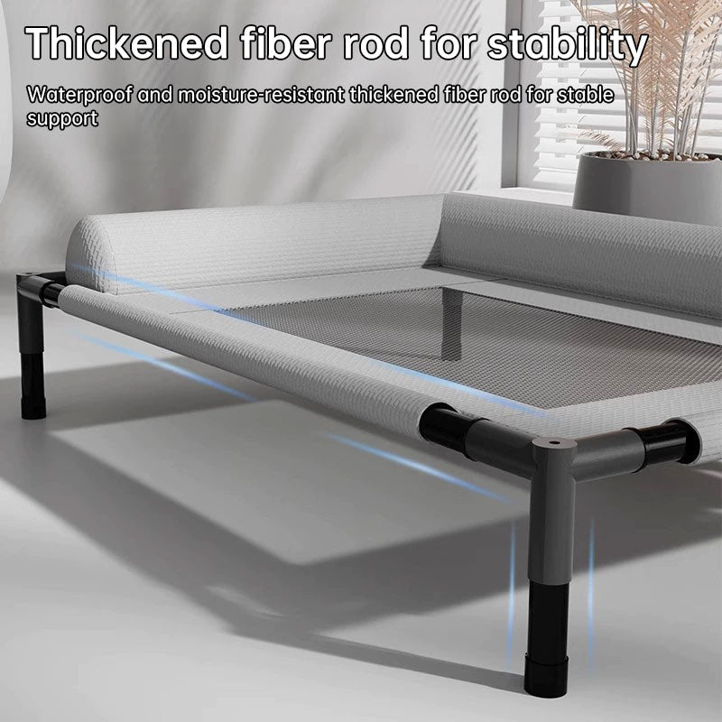 Pet Furniture: Elevated Mesh Dog Beds (Breathable with Cushion), Removable Dog Cribs, Cat Beds – For Patio Sunbathing
