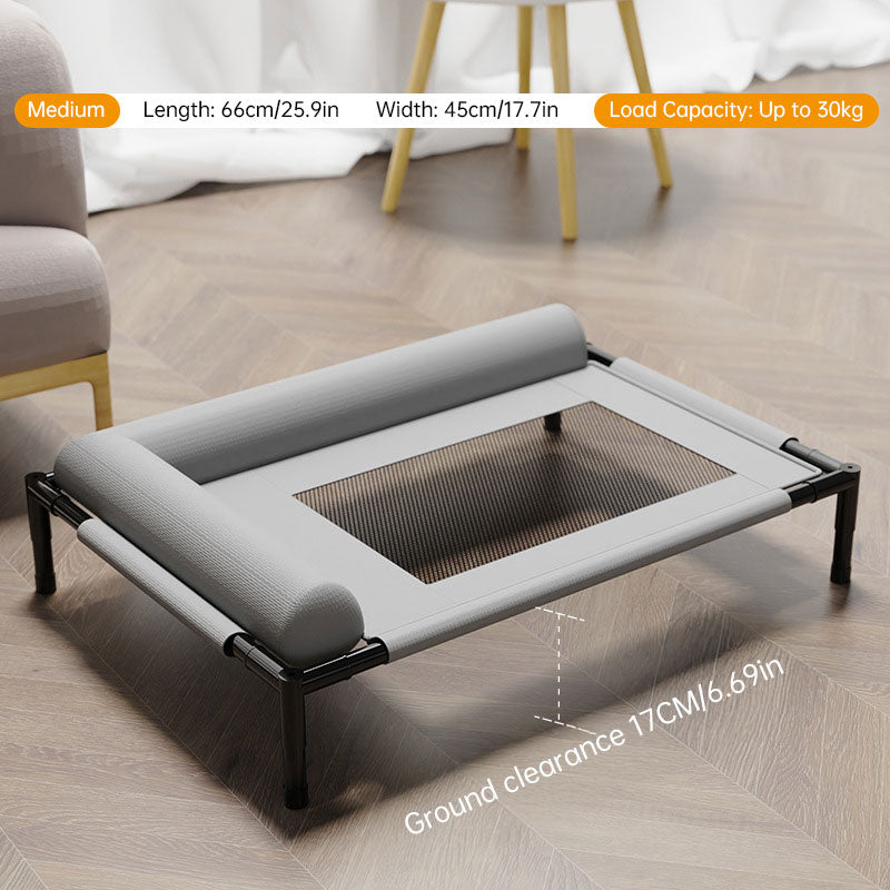Pet Furniture: Elevated Mesh Dog Beds (Breathable with Cushion), Removable Dog Cribs, Cat Beds – For Patio Sunbathing