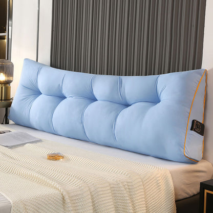 Fluffy Warm Feather-Cotton Backrest - Classic Solid Brushed Triangular Bed Cushion