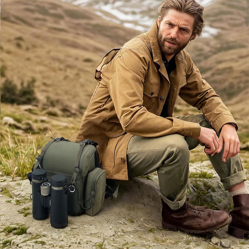 Portable Nylon Binocular Chest Pack: Foldable, Multi-Pocket for Hunting/Hiking, Fits Night Vision Goggles