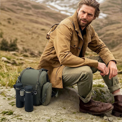 Portable Nylon Binocular Chest Pack: Foldable, Multi-Pocket for Hunting/Hiking, Fits Night Vision Goggles