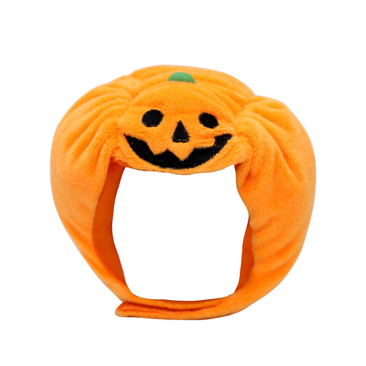 Orange pet cat dog pumpkin hat with adjustable Velcro for Halloween costume