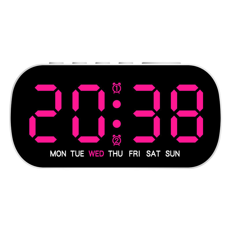USB Digital Alarm Clock (LED, temp/date/week, dual alarm, snooze, 5-level brightness, 12/24H, night mode)