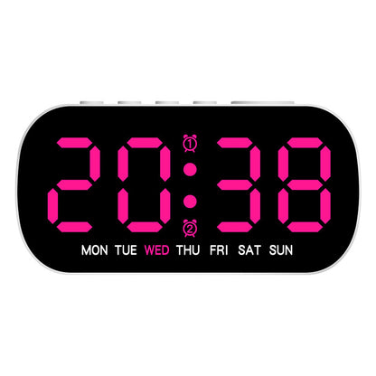 USB Digital Alarm Clock (LED, temp/date/week, dual alarm, snooze, 5-level brightness, 12/24H, night mode)