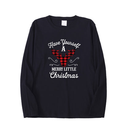 Christmas red deer head print long sleeved women