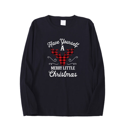 Christmas red deer head print long sleeved women
