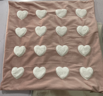 Soft Rabbit Pillow Cover Sofa Cushion Velvet Embroidered Pillow Girl's Heart Pink Cartoon Pillow Cover Cute