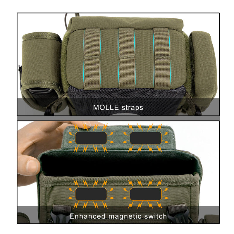 Portable Nylon Binocular Chest Pack: Foldable, Multi-Pocket for Hunting/Hiking, Fits Night Vision Goggles