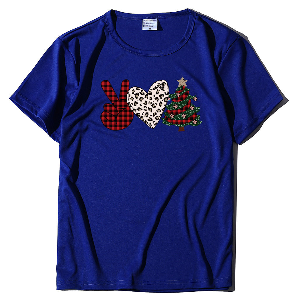 Christmas Tree Love Printed T-shirt for Women