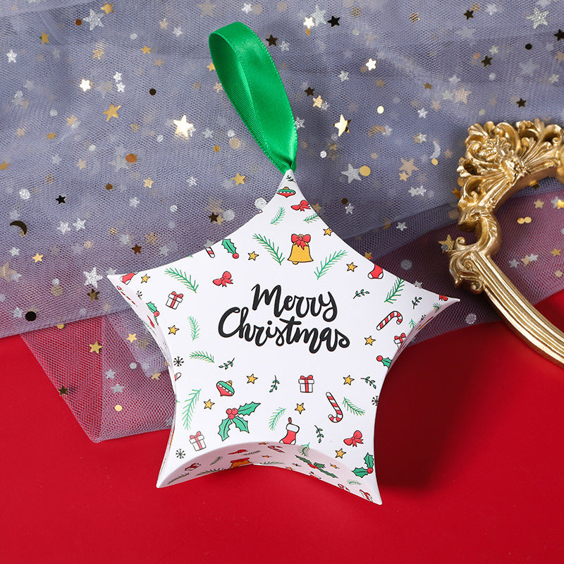 Christmas candy packaging box, Christmas gift box, new pentagonal star gift packaging box