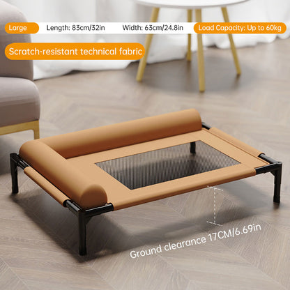 Pet Furniture: Elevated Mesh Dog Beds (Breathable with Cushion), Removable Dog Cribs, Cat Beds – For Patio Sunbathing