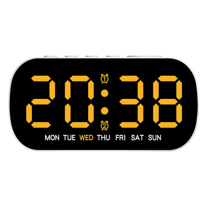 USB Digital Alarm Clock (LED, temp/date/week, dual alarm, snooze, 5-level brightness, 12/24H, night mode)