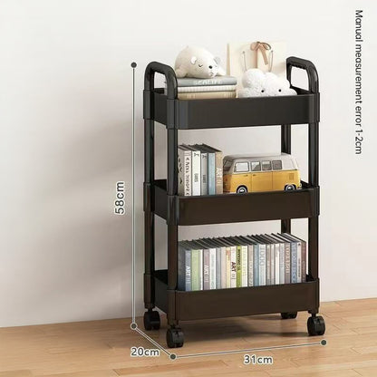 Multi-Layer Wheeled Utility Cart (for home, kitchen, bathroom storage: snacks, books)