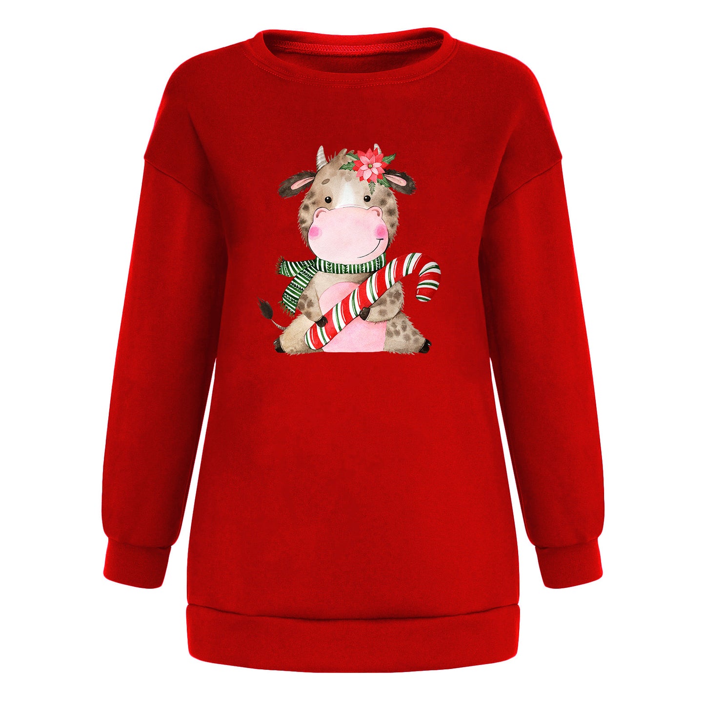 Christmas off shoulder round neck hoodie