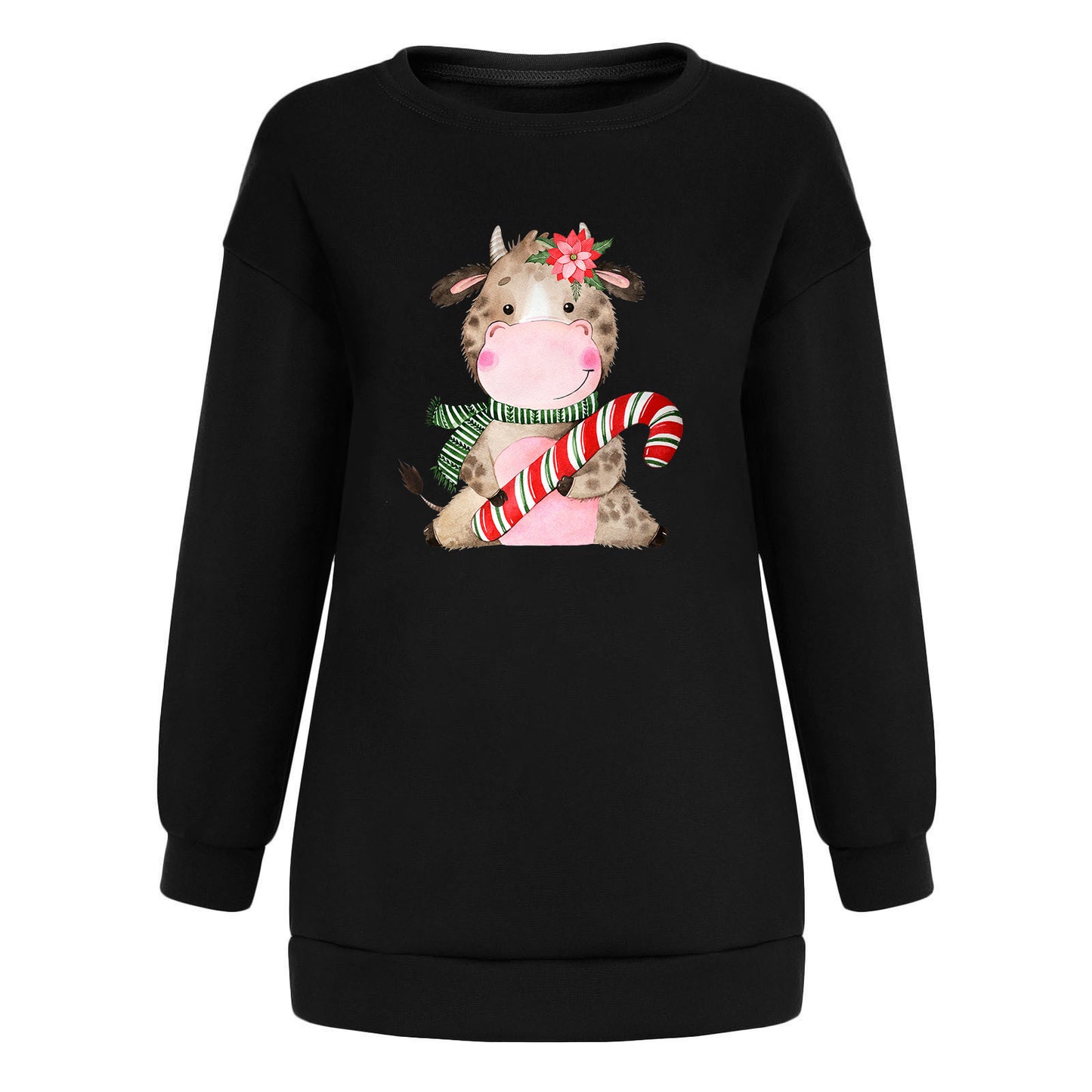 Christmas off shoulder round neck hoodie