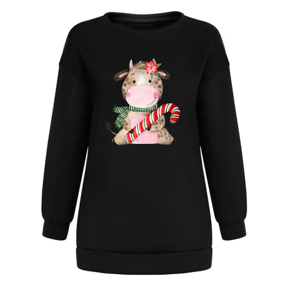 Christmas off shoulder round neck hoodie