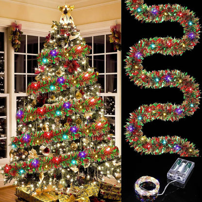 Christmas decoration ribbon, Christmas party atmosphere, venue arrangement, floral and madder hair strips