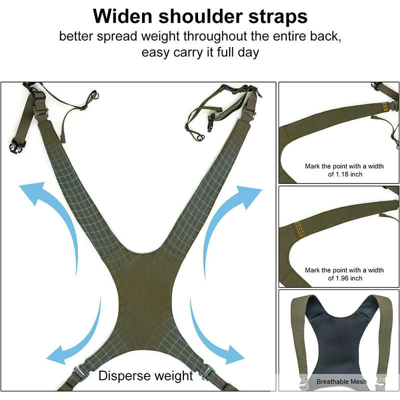 Portable Nylon Binocular Chest Pack: Foldable, Multi-Pocket for Hunting/Hiking, Fits Night Vision Goggles