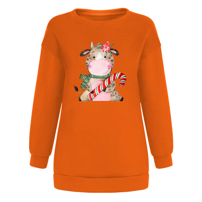 Christmas off shoulder round neck hoodie