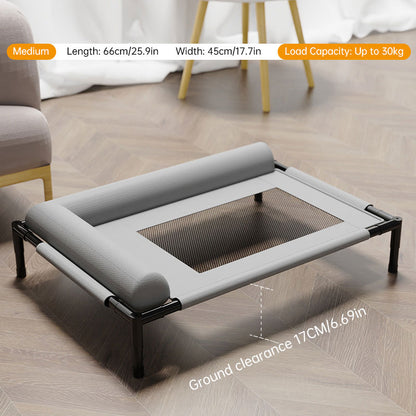 Pet Furniture: Elevated Mesh Dog Beds (Breathable with Cushion), Removable Dog Cribs, Cat Beds – For Patio Sunbathing