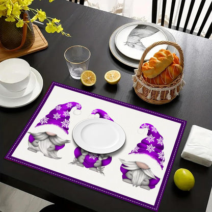 Christmas Dwarf Meal Mat Christmas Day Kitchen Table Decoration Insulation Mat Printed Table Mat