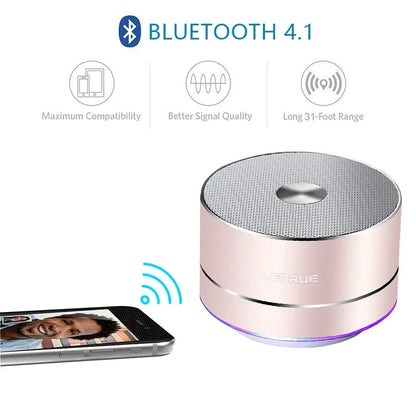 LENRUE Portable Wireless Bluetooth Speaker Stereo Portable Led Speakers with Built Mic MP3 MINI Subwoof Smart Column Loudspeaker