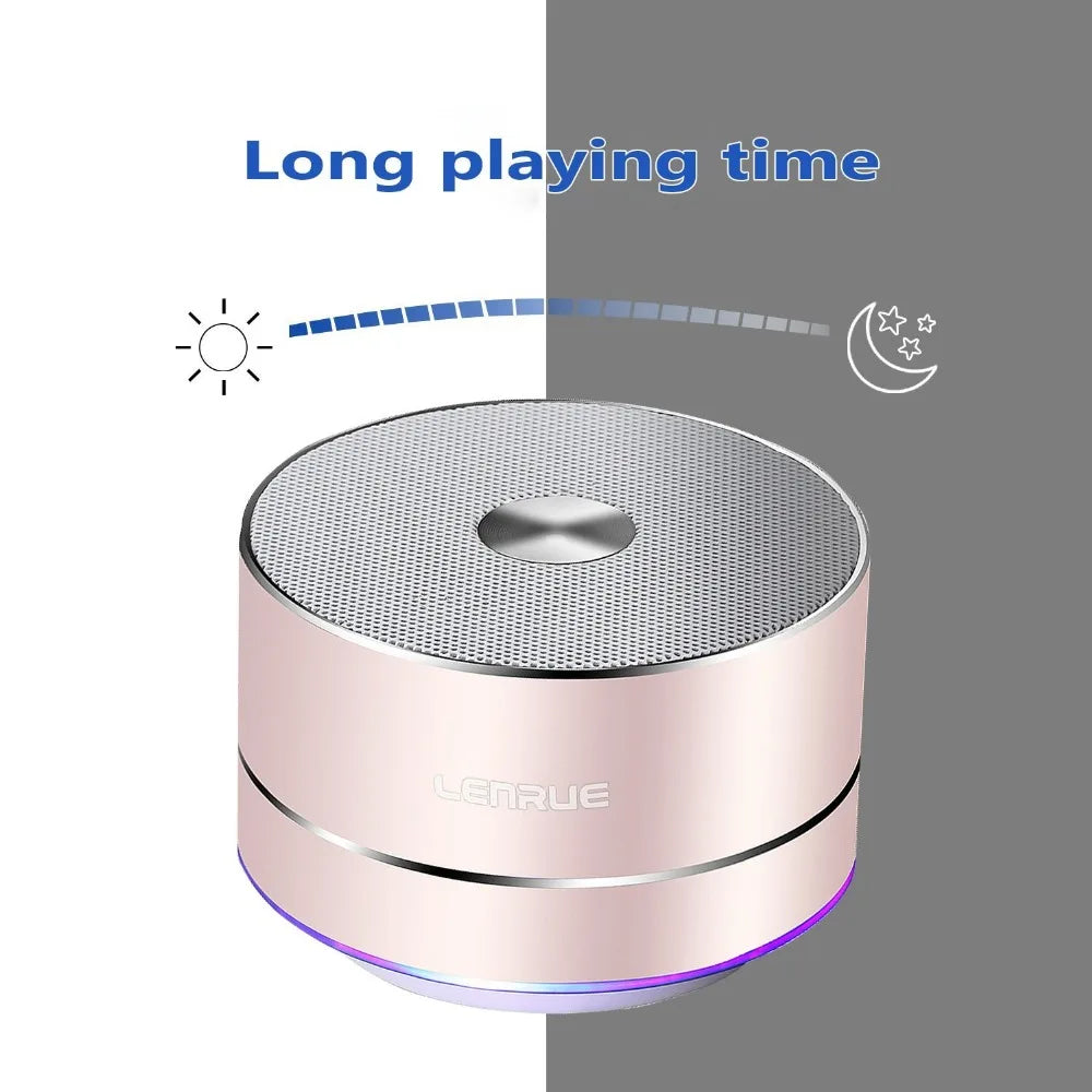 LENRUE Portable Wireless Bluetooth Speaker Stereo Portable Led Speakers with Built Mic MP3 MINI Subwoof Smart Column Loudspeaker