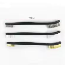 3PCS Double-End Mini Wire Brush Set – Stainless Steel, Brass & Nylon Cleaning Brushes for Rust, Metal & Detail Polishing